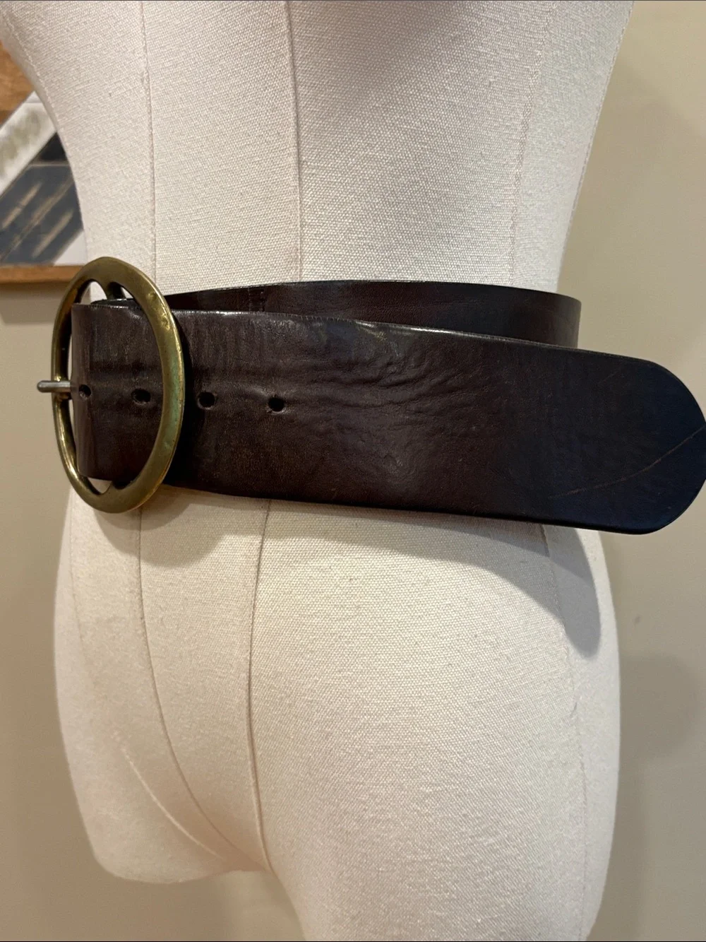 Vintage Polo Ralph Lauren Equestrian Wide Leather Belt Made in Italy